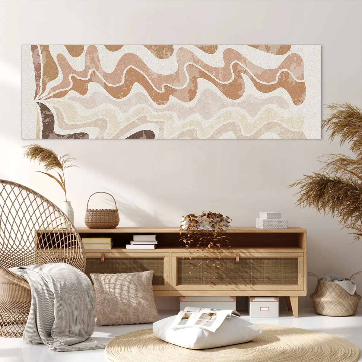 Lærredstryk - Billede på lærred - God energi - gode følelser - 160x50 cm