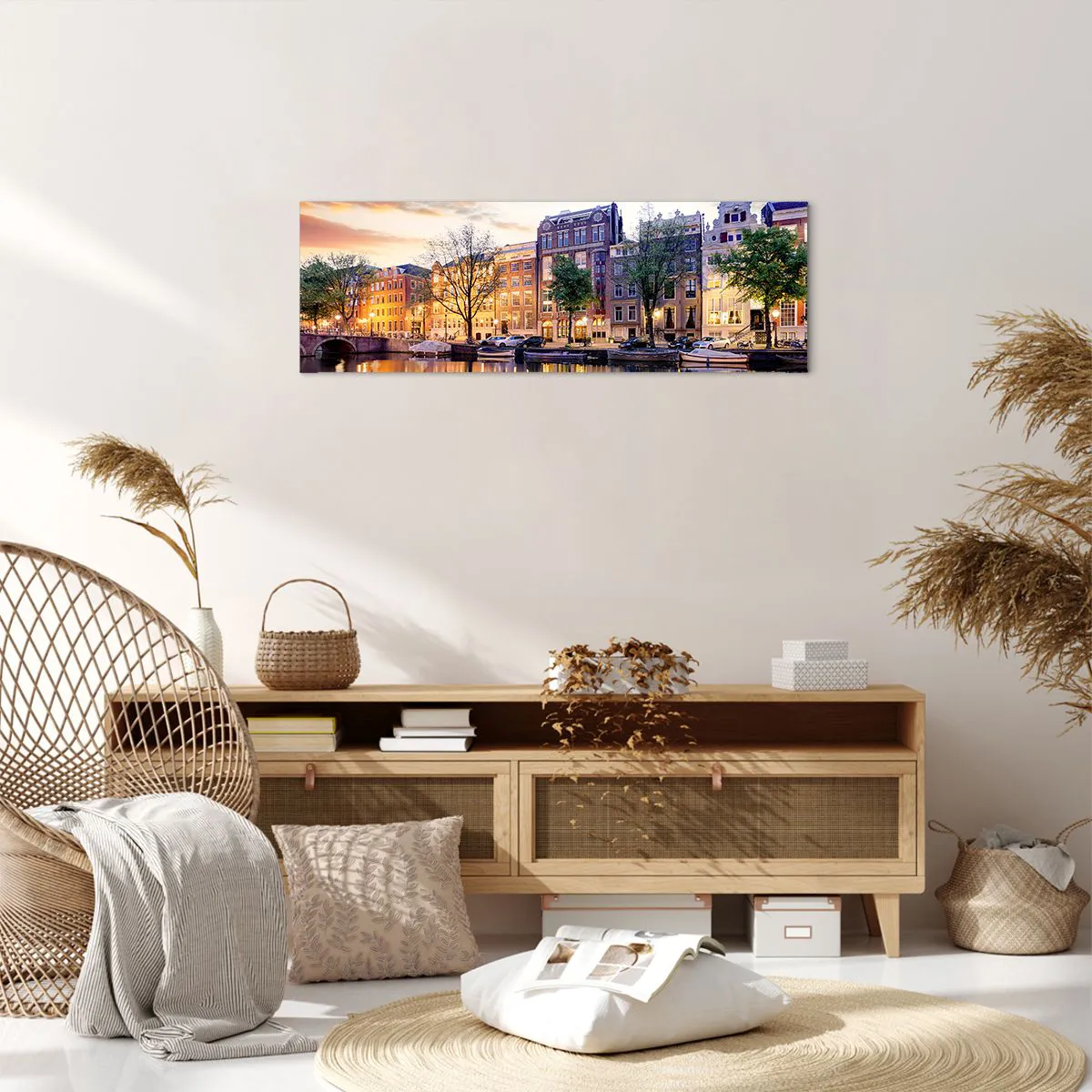 Lærredstryk - Billede på lærred - Tilbageholdende og rolig hollandsk skønhed - 90x30 cm