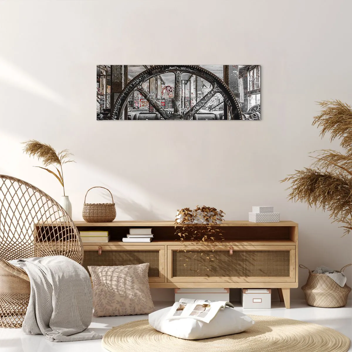 Obraz na plátně - Tajný život továrny - 90x30 cm