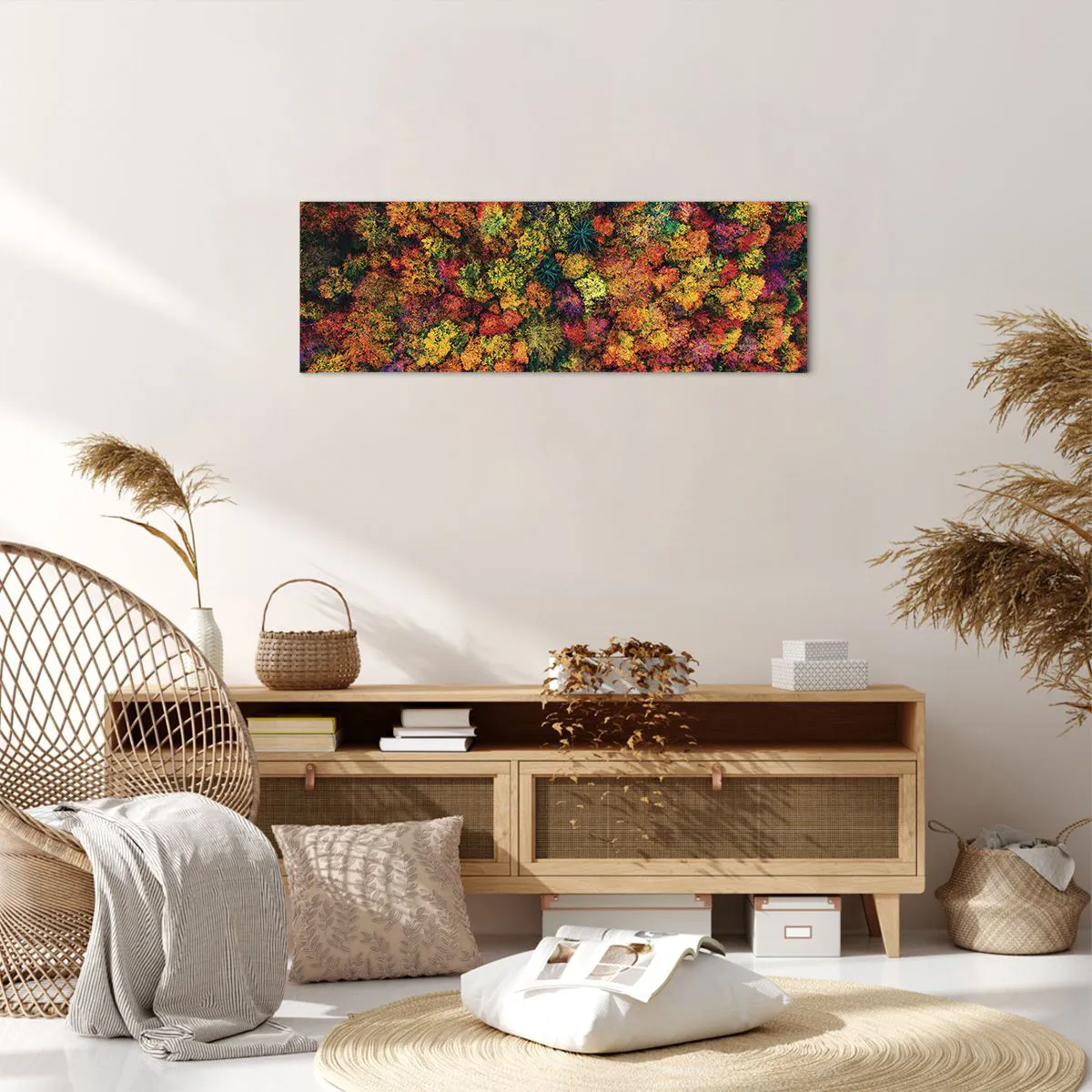 Canvas picture - Bouquet of Autumn Flowers - 90x30 cm
