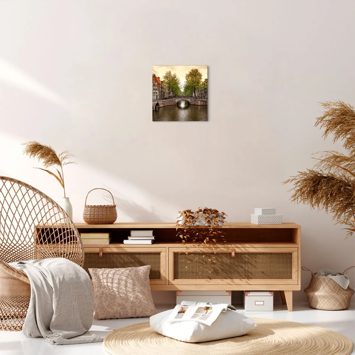 Bild auf Leinwand - Leinwandbild - Mit dem Boot oder mit dem Fahrrad? - 30x30 cm