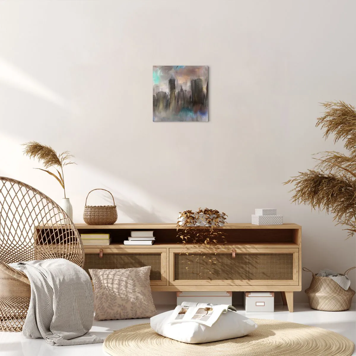 Impression sur toile - Image sur toile - Une composition d'acier, de pierre et de brouillard - 30x30 cm