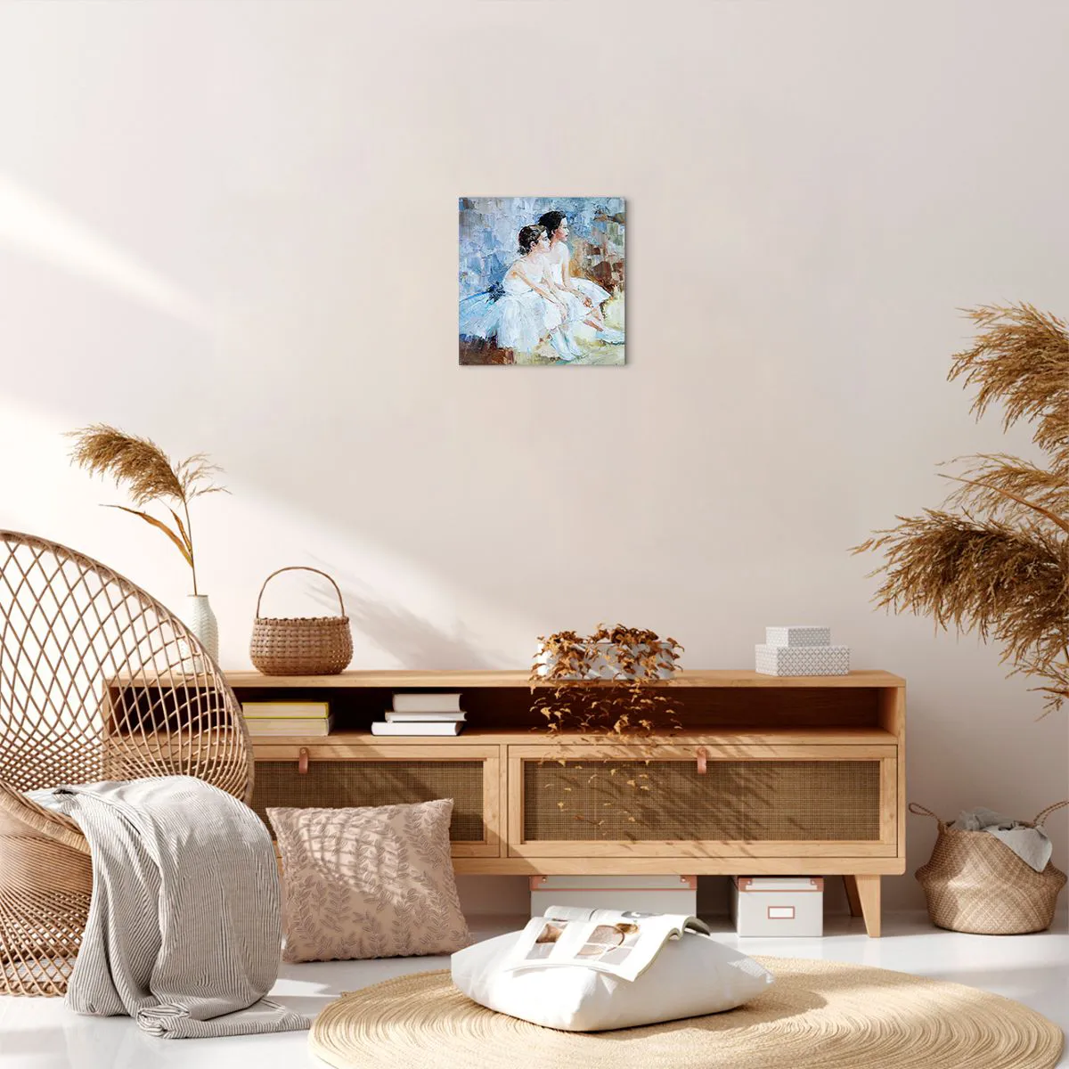 Lærredstryk - Billede på lærred - Hvile for unge svaner - 30x30 cm