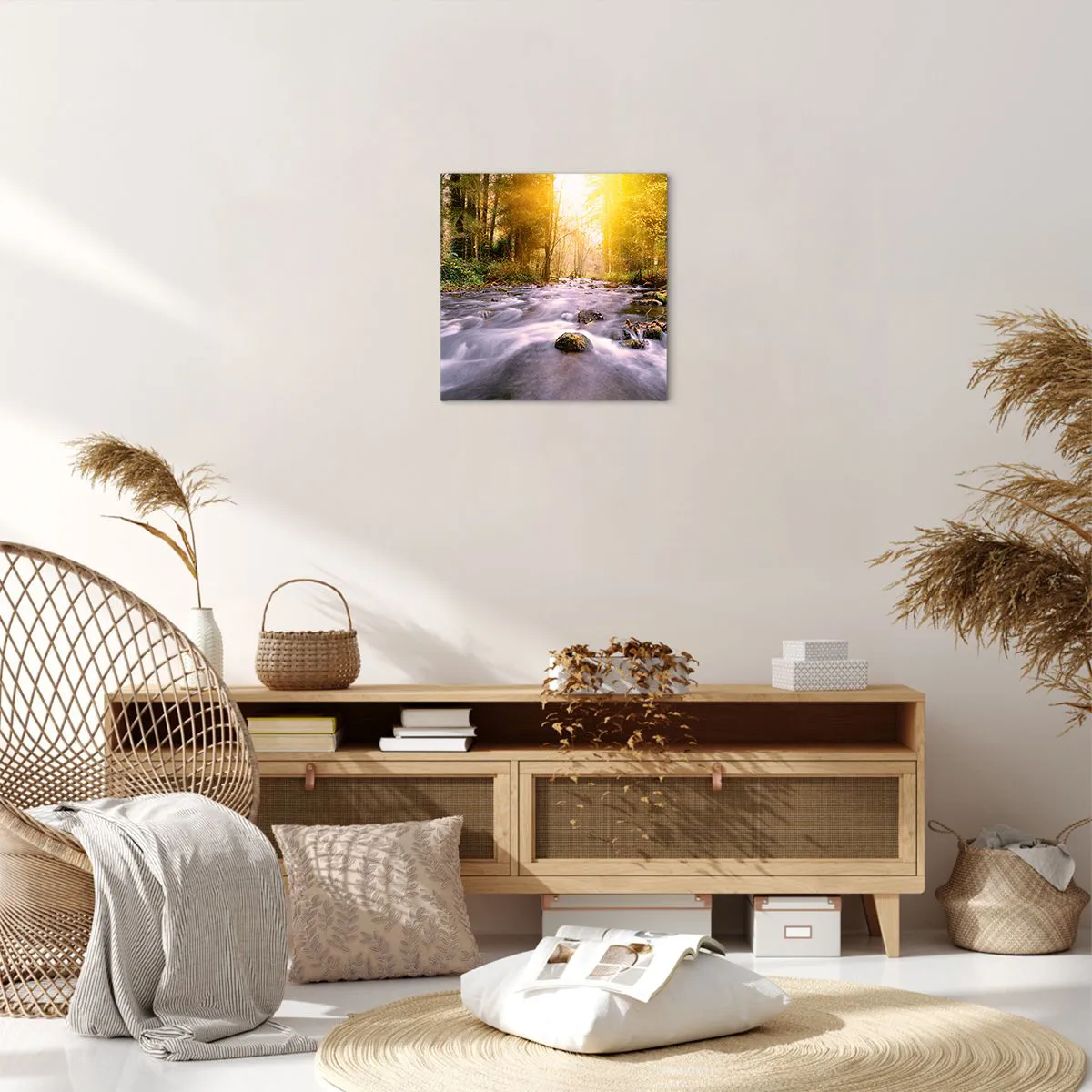 Tablou pe pânză - Malachit în rame de argint și aur - 40x40 cm