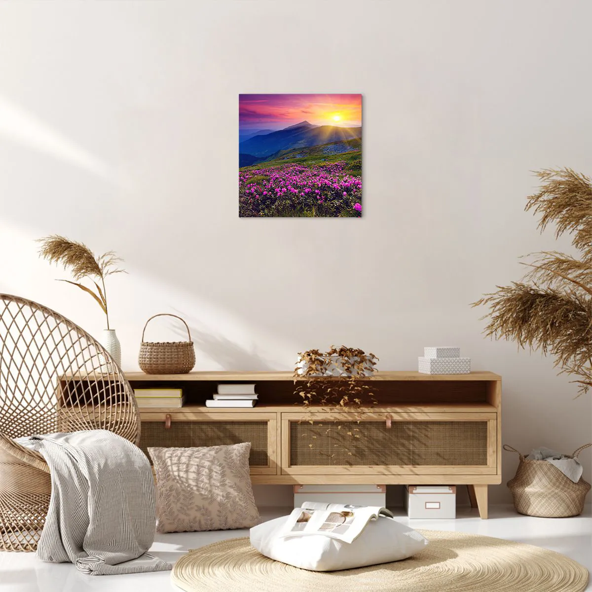 Tablou pe pânză - ... Și peste tot în jur se simte un miros de jneapăn și parfum de ierburi... - 40x40 cm