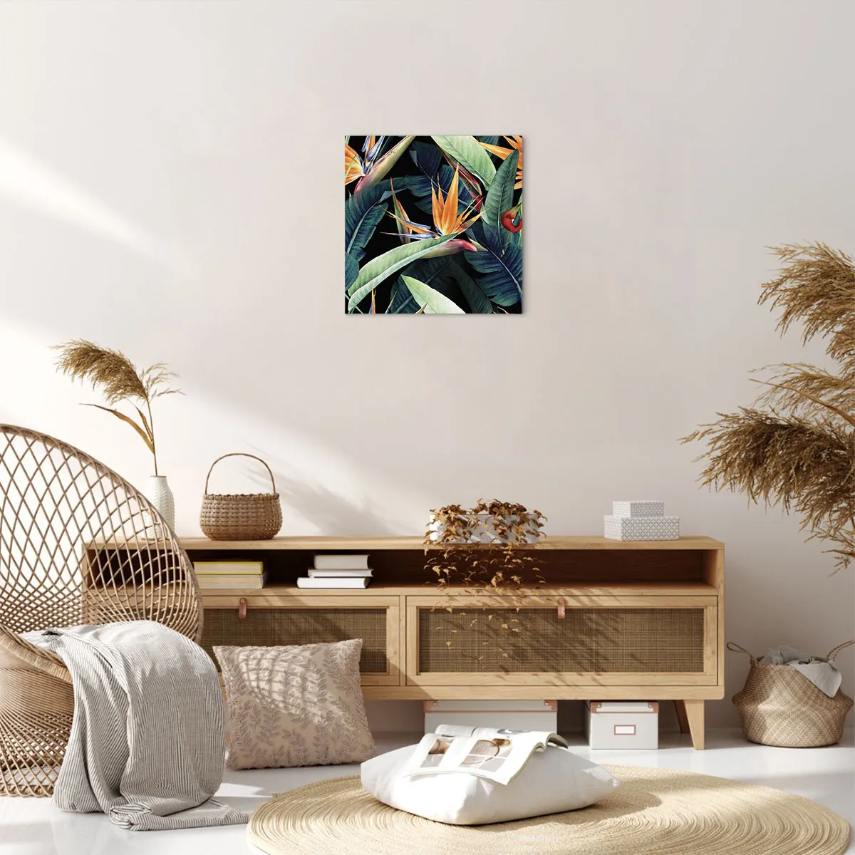 Obraz na płótnie - Płomienne kwiaty tropików - 40x40 cm