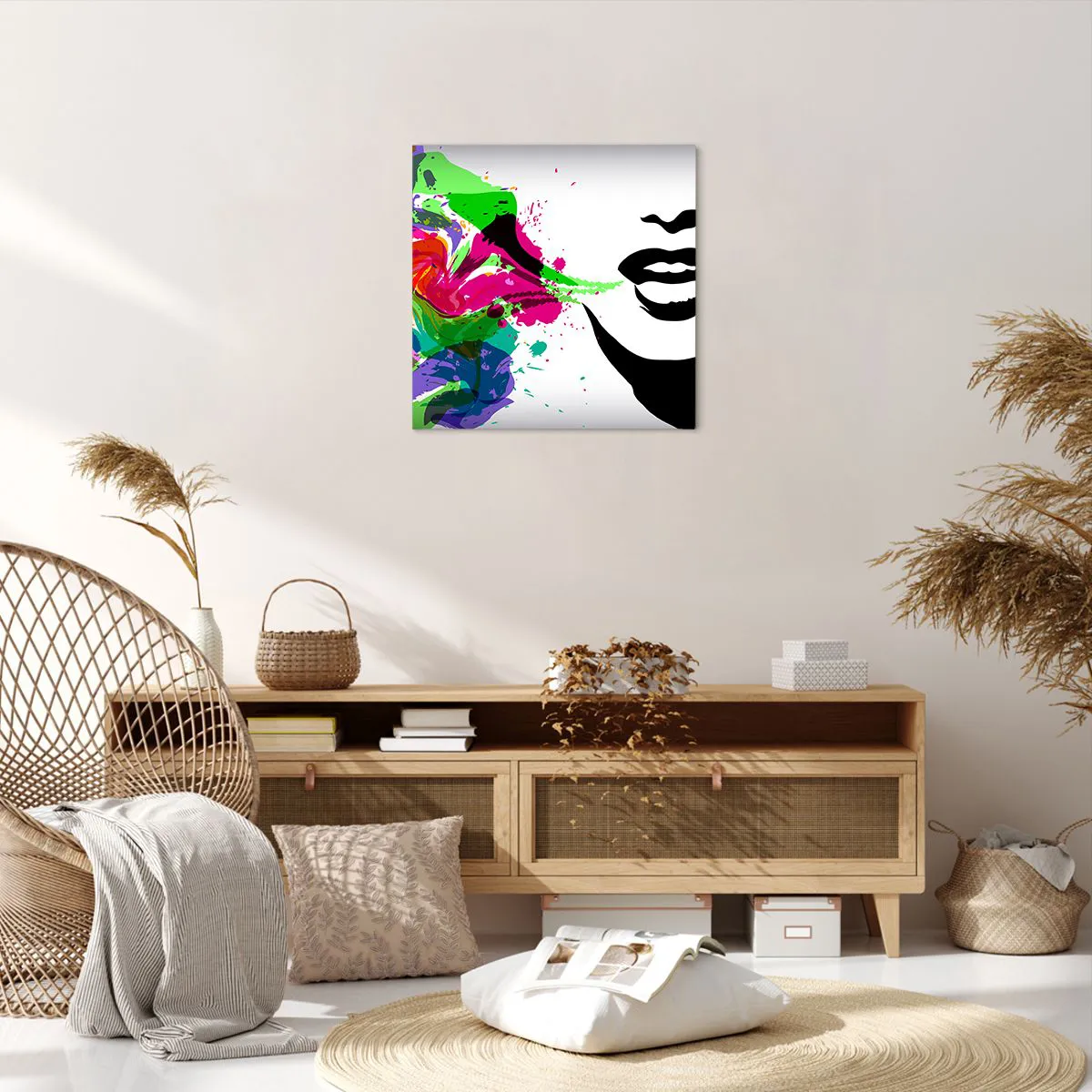 Cuadro sobre lienzo - Impresión de Imagen - Una historia con los colores del arco iris - 50x50 cm