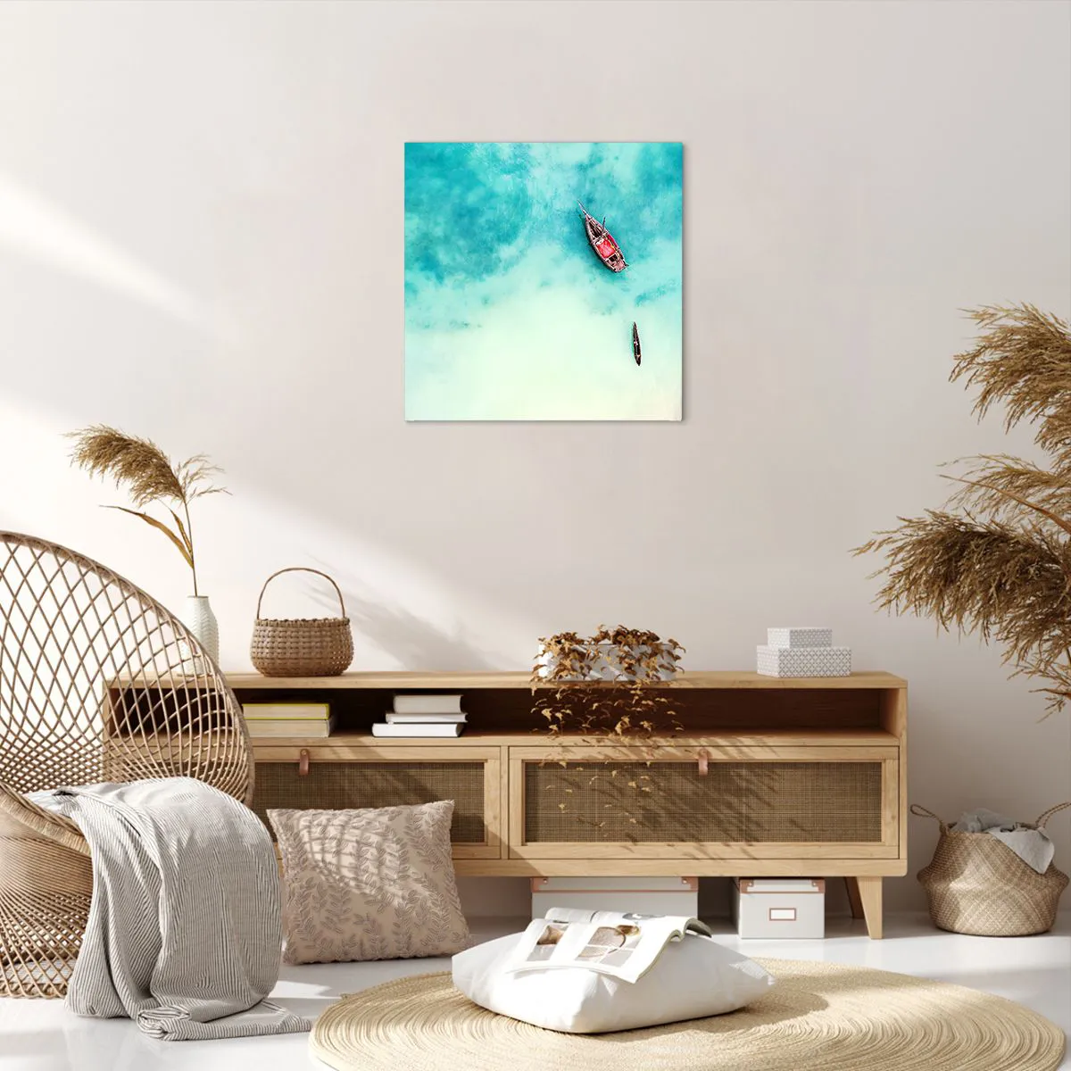 Obraz na plátně - Protože na plážích Zanzibaru, když je přebytek vody… - 50x50 cm