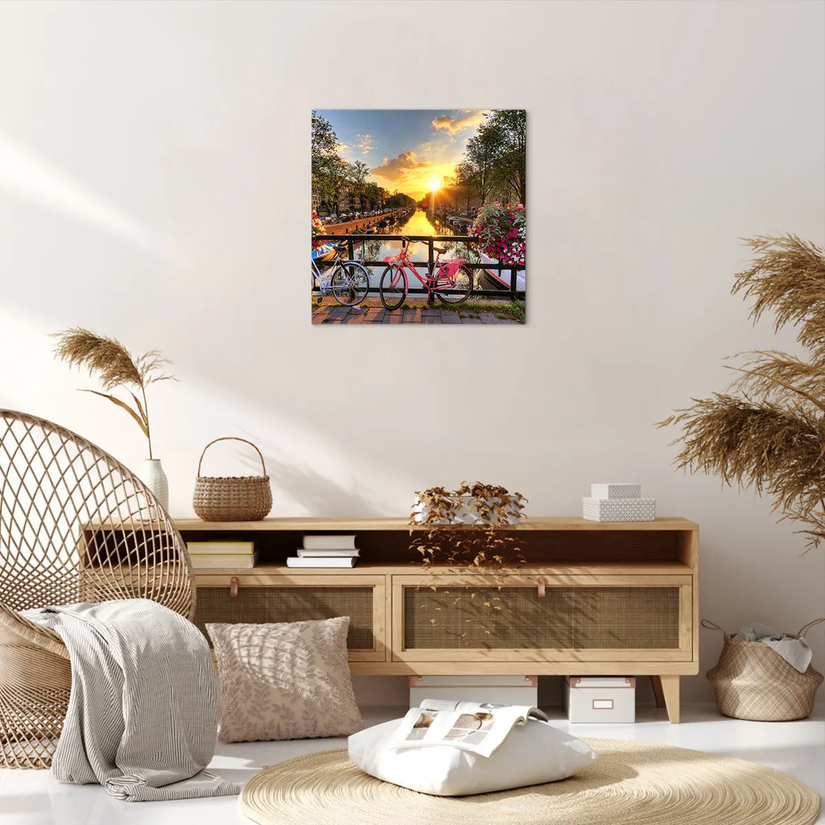 Canvas picture - Spring Morning in Amsterdam - 50x50 cm