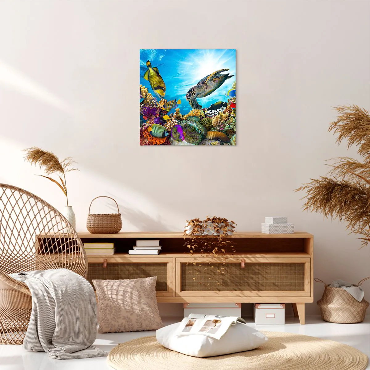 Impression sur toile - Image sur toile - Promenade de corail - 50x50 cm