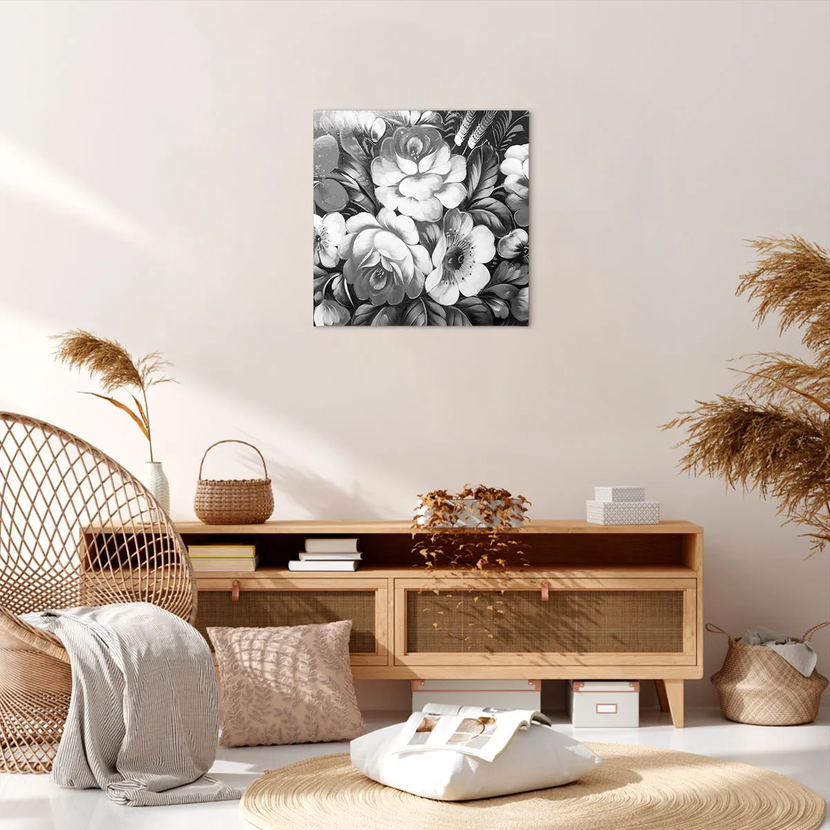 Lærredstryk - Billede på lærred - Smuk selv i grå farve - 50x50 cm