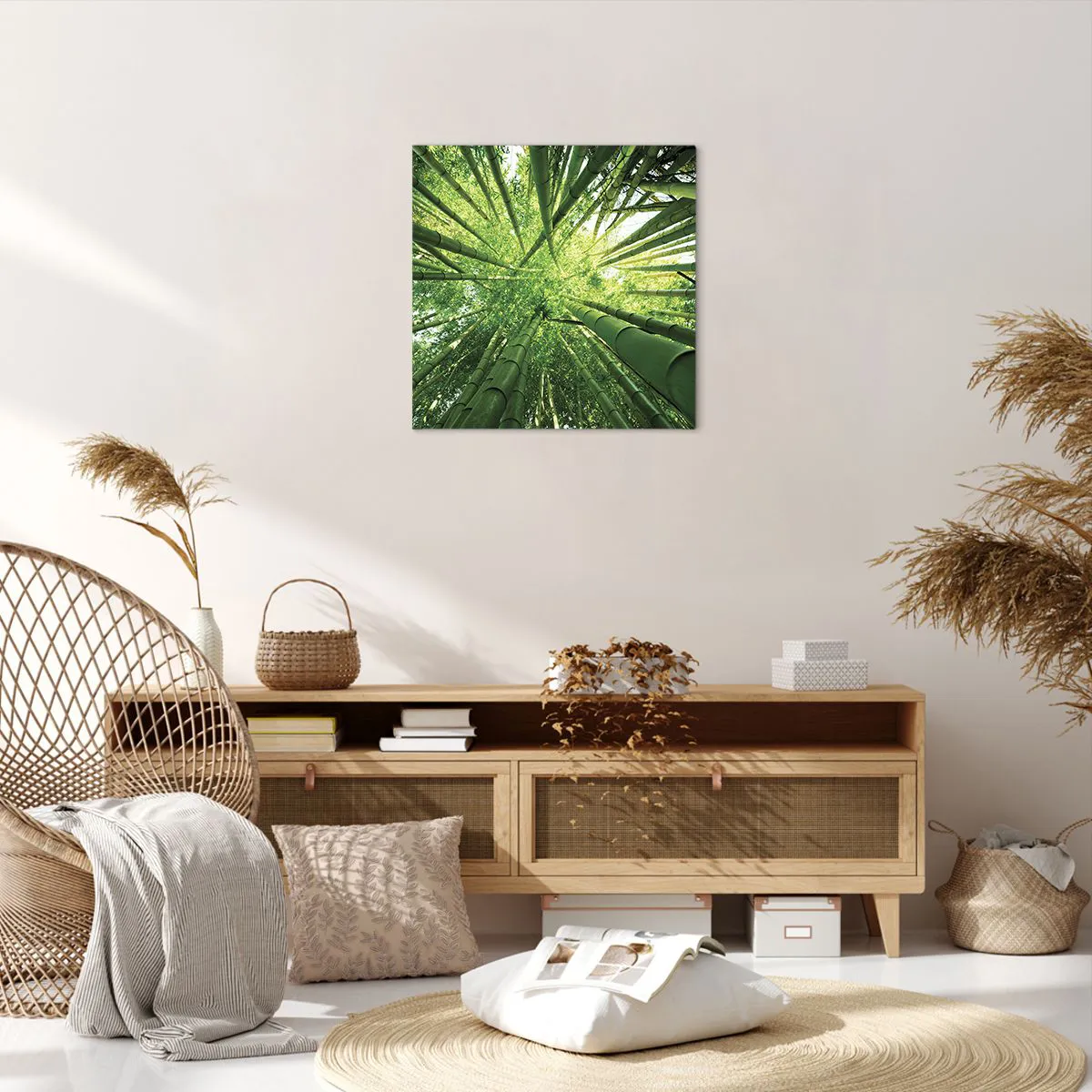 Tablou pe pânză - Într-o pădure de bambus - 50x50 cm