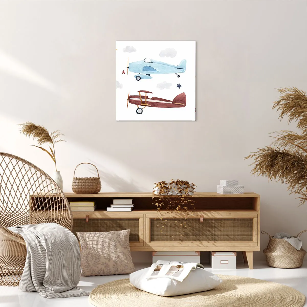 Lærredstryk - Billede på lærred - Hr. pilot, vi venter! - 50x50 cm