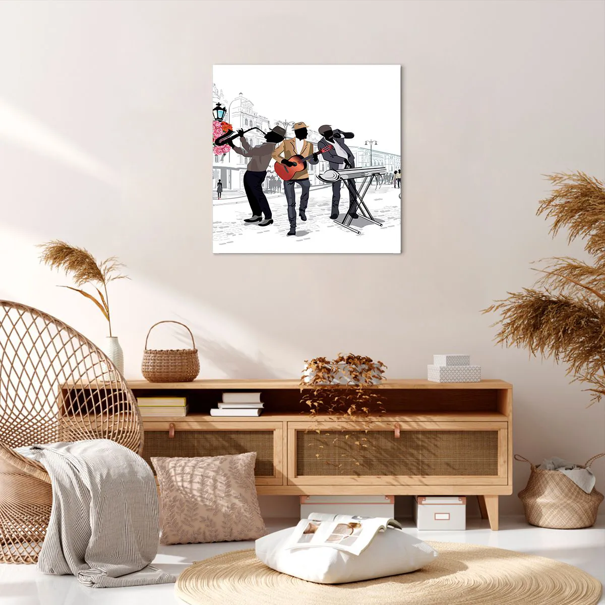 Cuadro sobre lienzo - Impresión de Imagen - Música de la calle - 60x60 cm