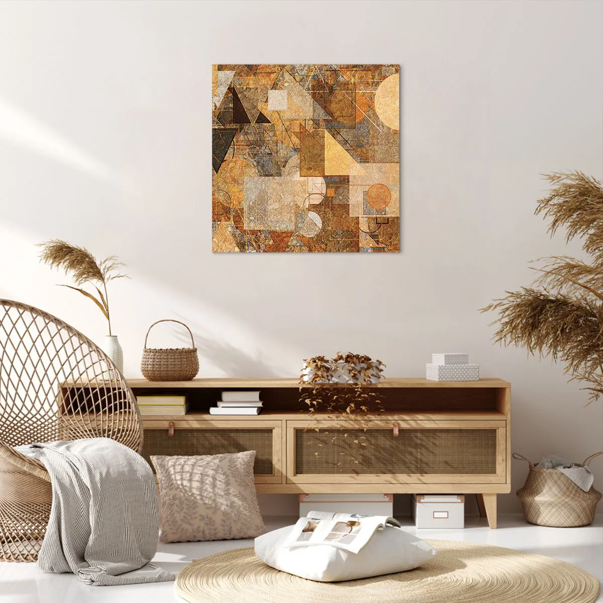 Obraz na plátně - Kubistická bronzová studie - 60x60 cm