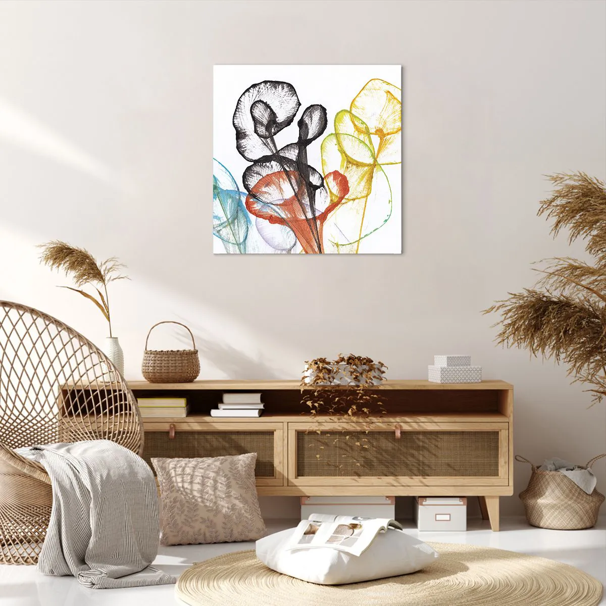 Impression sur toile - Image sur toile - Fleurs avec une âme - 60x60 cm