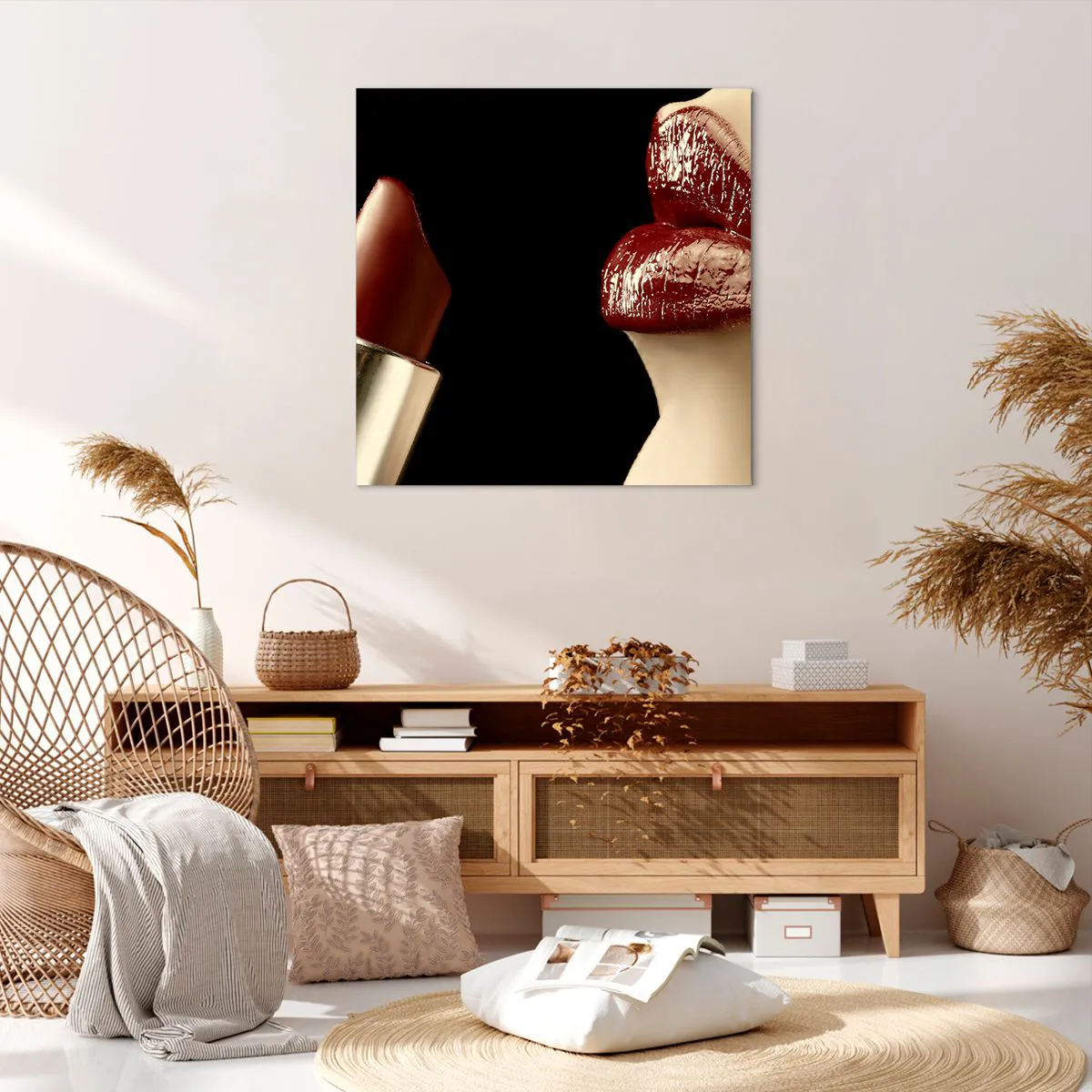 Obraz na plátně - Smyslnost a lesk karmínu - 70x70 cm