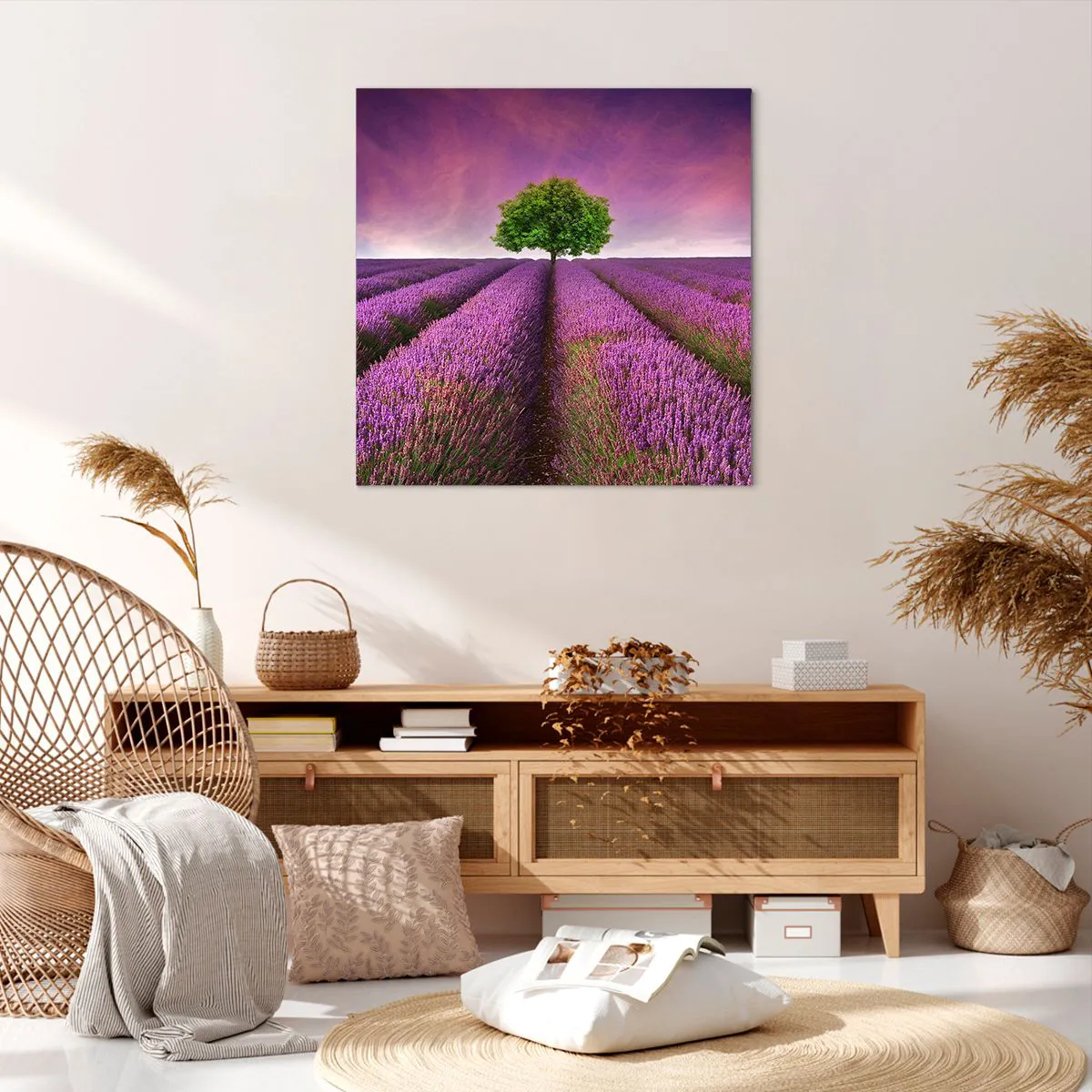 Impression sur toile - Image sur toile - Dans un champs de lavande - 70x70 cm
