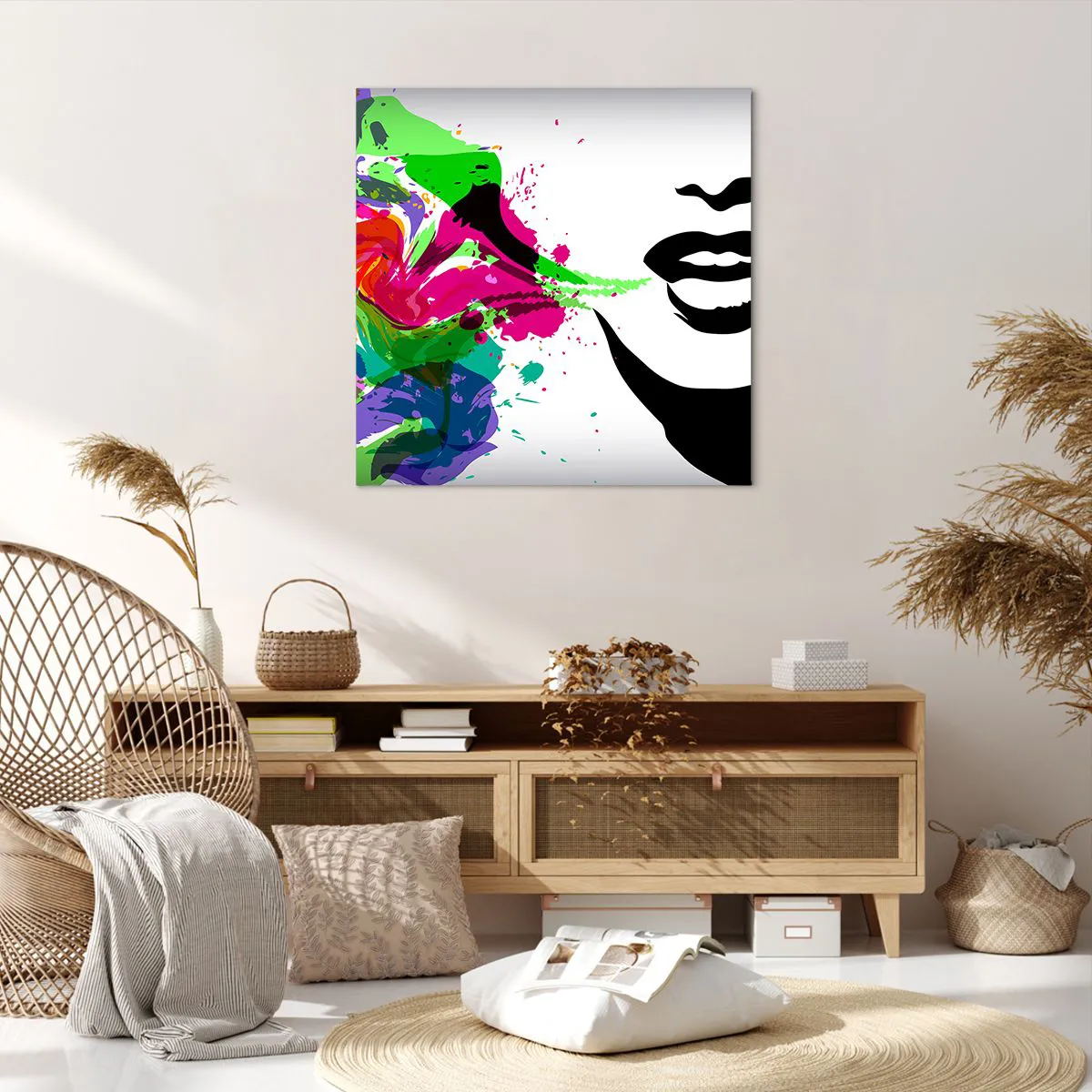 Cuadro sobre lienzo - Impresión de Imagen - Una historia con los colores del arco iris - 70x70 cm