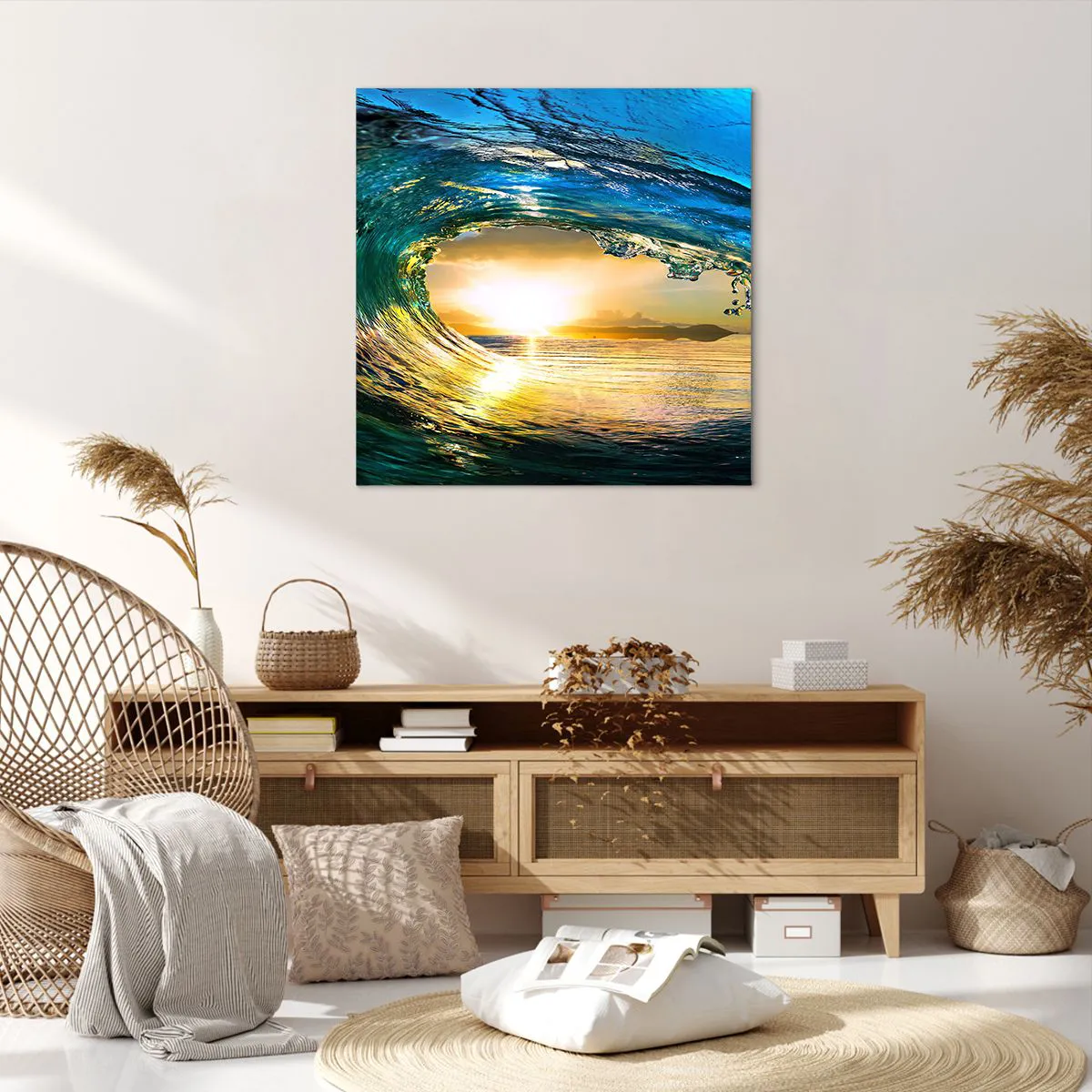 Lærredstryk - Billede på lærred - I smaragdgylden krystal - 70x70 cm