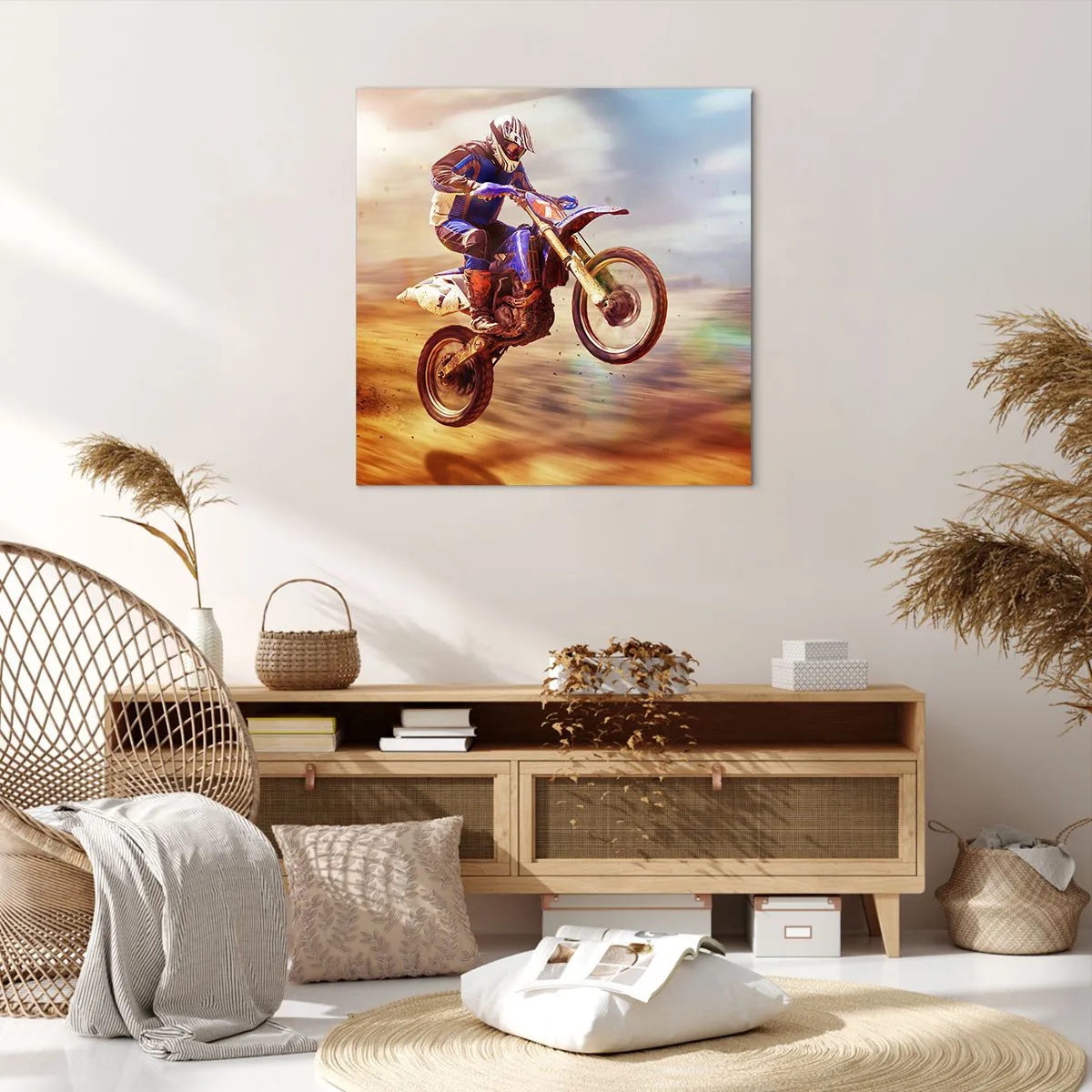 Impression sur toile - Image sur toile - Vertiges à moto - 70x70 cm
