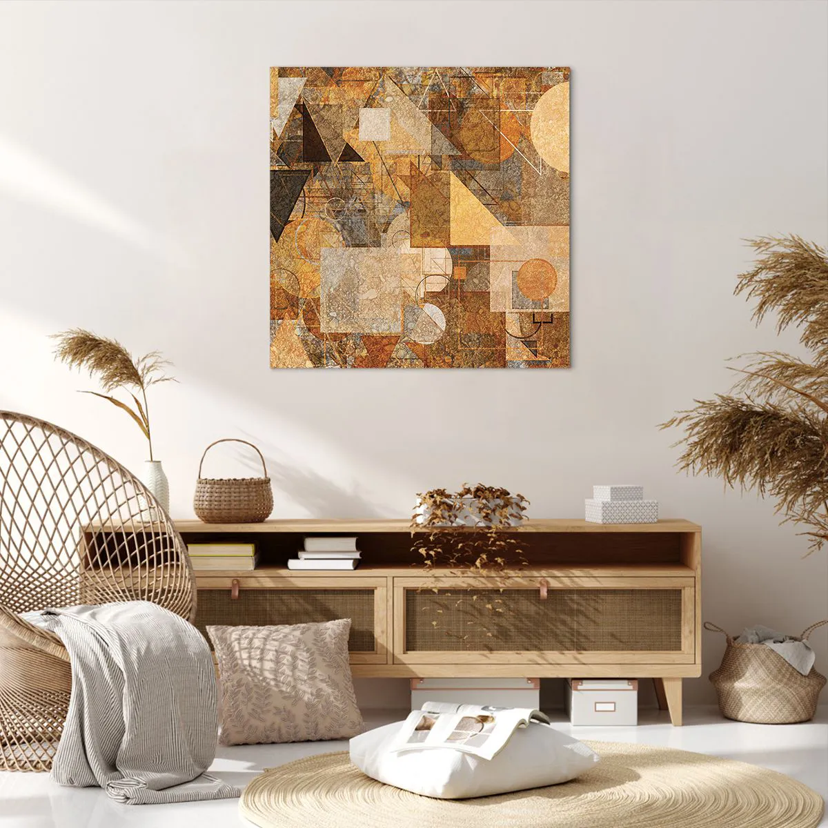 Canvas picture - Cubist Study in Brown - 70x70 cm