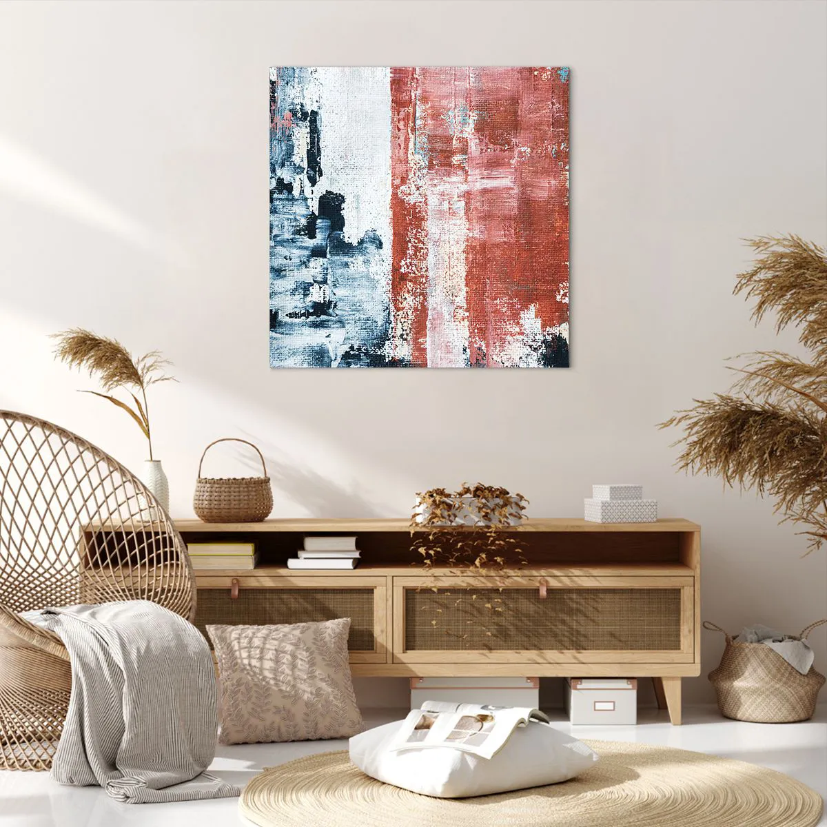 Bild auf Leinwand - Leinwandbild - Fünfzig-Fünfzig abstrakt - 70x70 cm