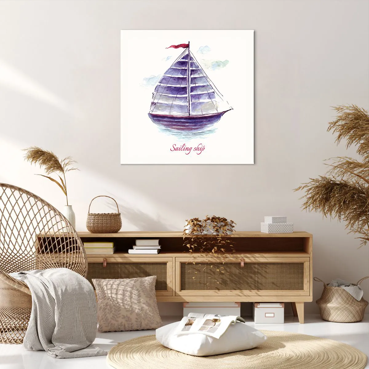 Impression sur toile - Image sur toile - Plein de voiles et d’eau calme - 70x70 cm