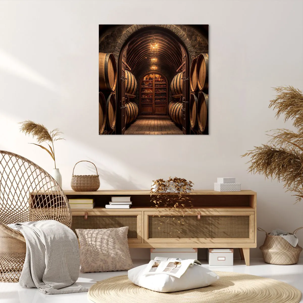 Obraz na płótnie - Klimatyczna piwnica - 70x70 cm