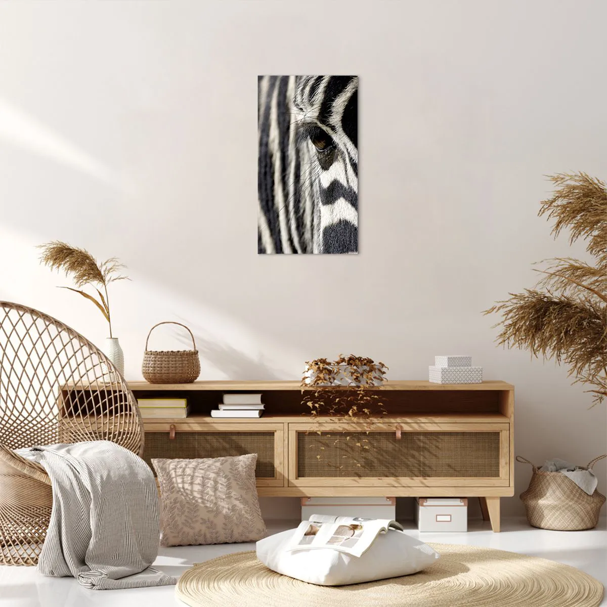 Impression sur toile - Image sur toile - Portrait en rayure - 45x80 cm