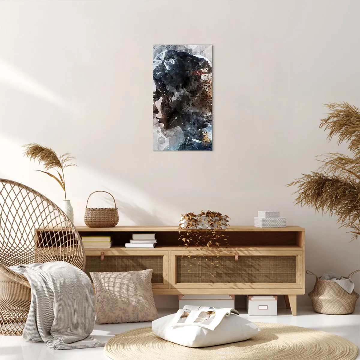 Canvas picture - Tale about a Girl with a City in the Background - 45x80 cm