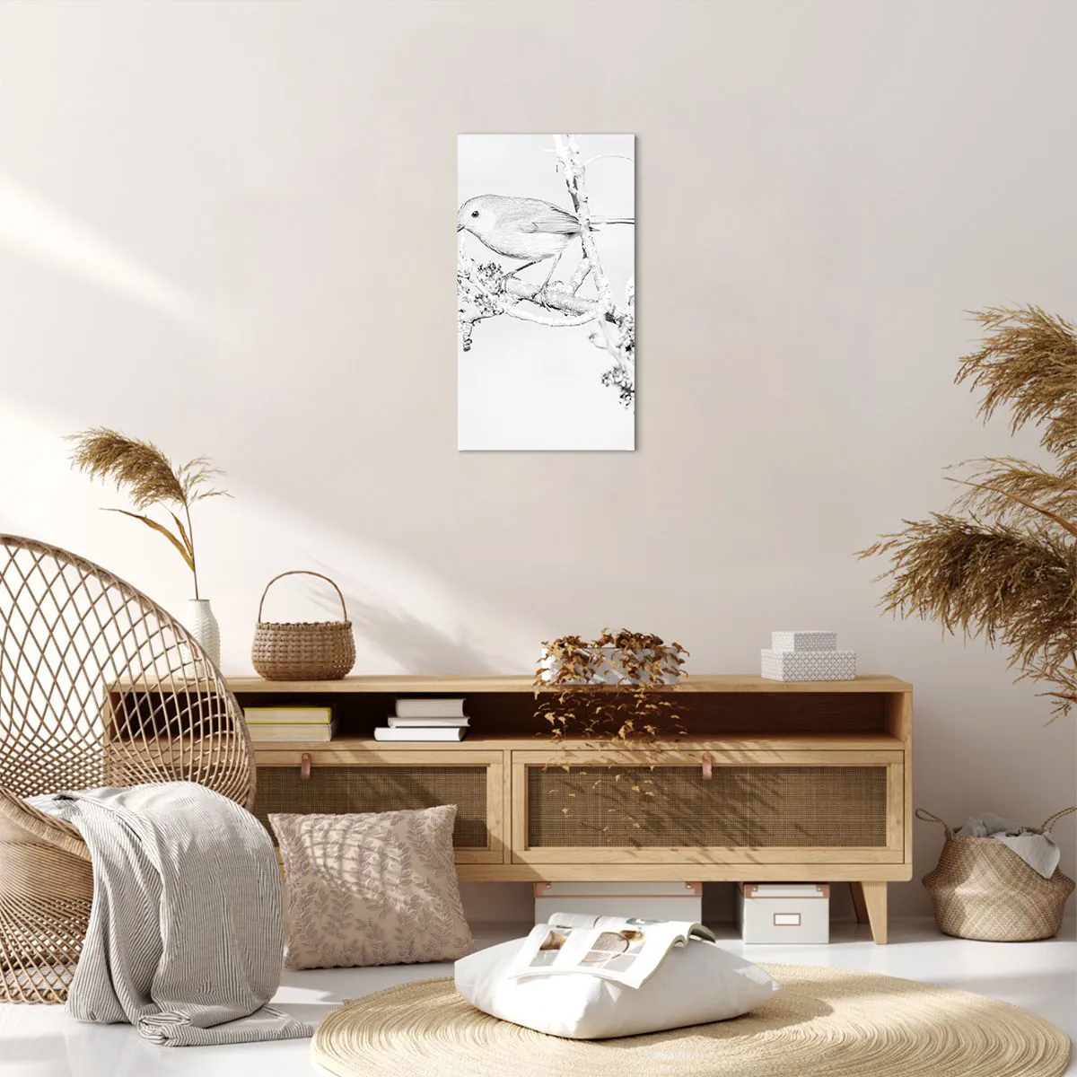 Lærredstryk - Billede på lærred - Vintermorgen - 45x80 cm