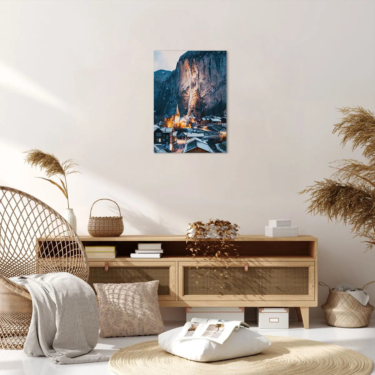 Lærredstryk - Billede på lærred - Vinterens lysende ånd - 50x70 cm