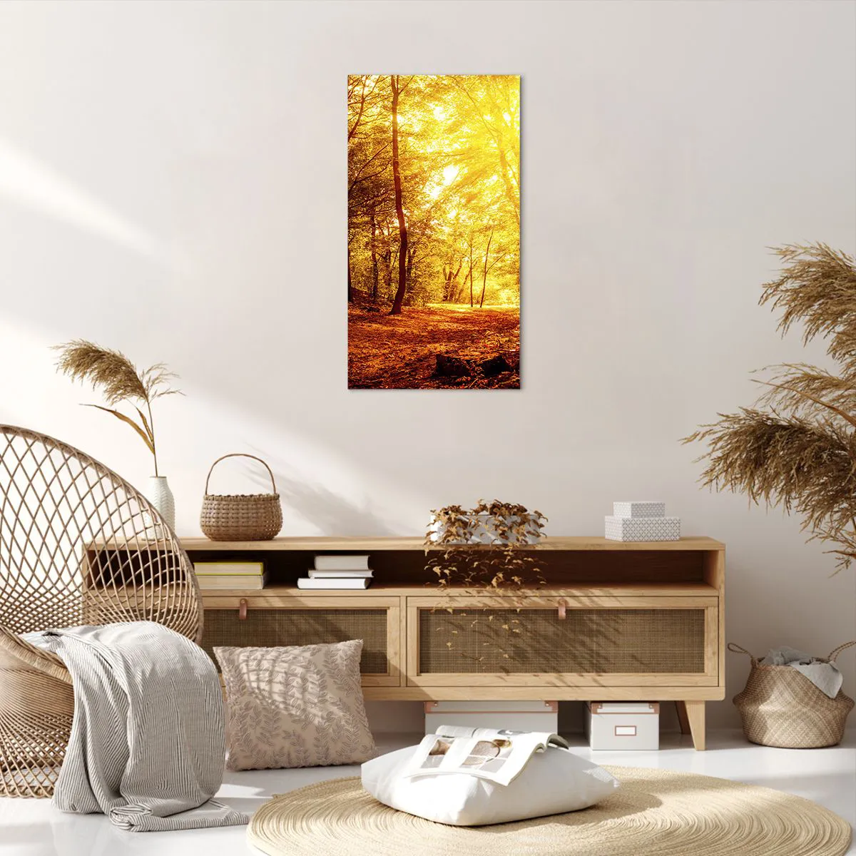 Impression sur toile - Image sur toile - Vers la clairière dorée - 55x100 cm