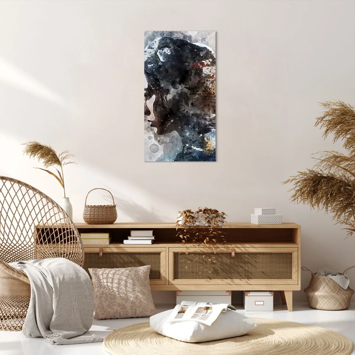 Canvas picture - Tale about a Girl with a City in the Background - 55x100 cm