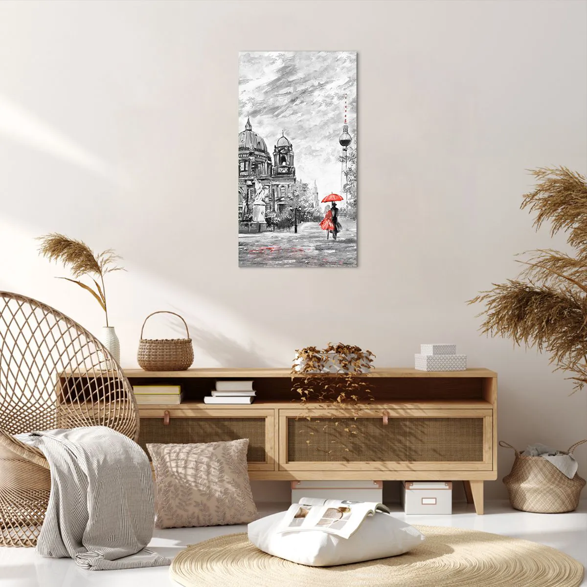 Lærredstryk - Billede på lærred - Møde i Berlin - 55x100 cm