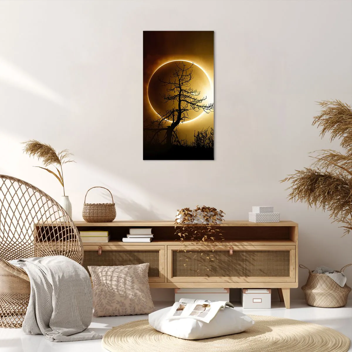 Lærredstryk - Billede på lærred - Total formørkelse - 55x100 cm