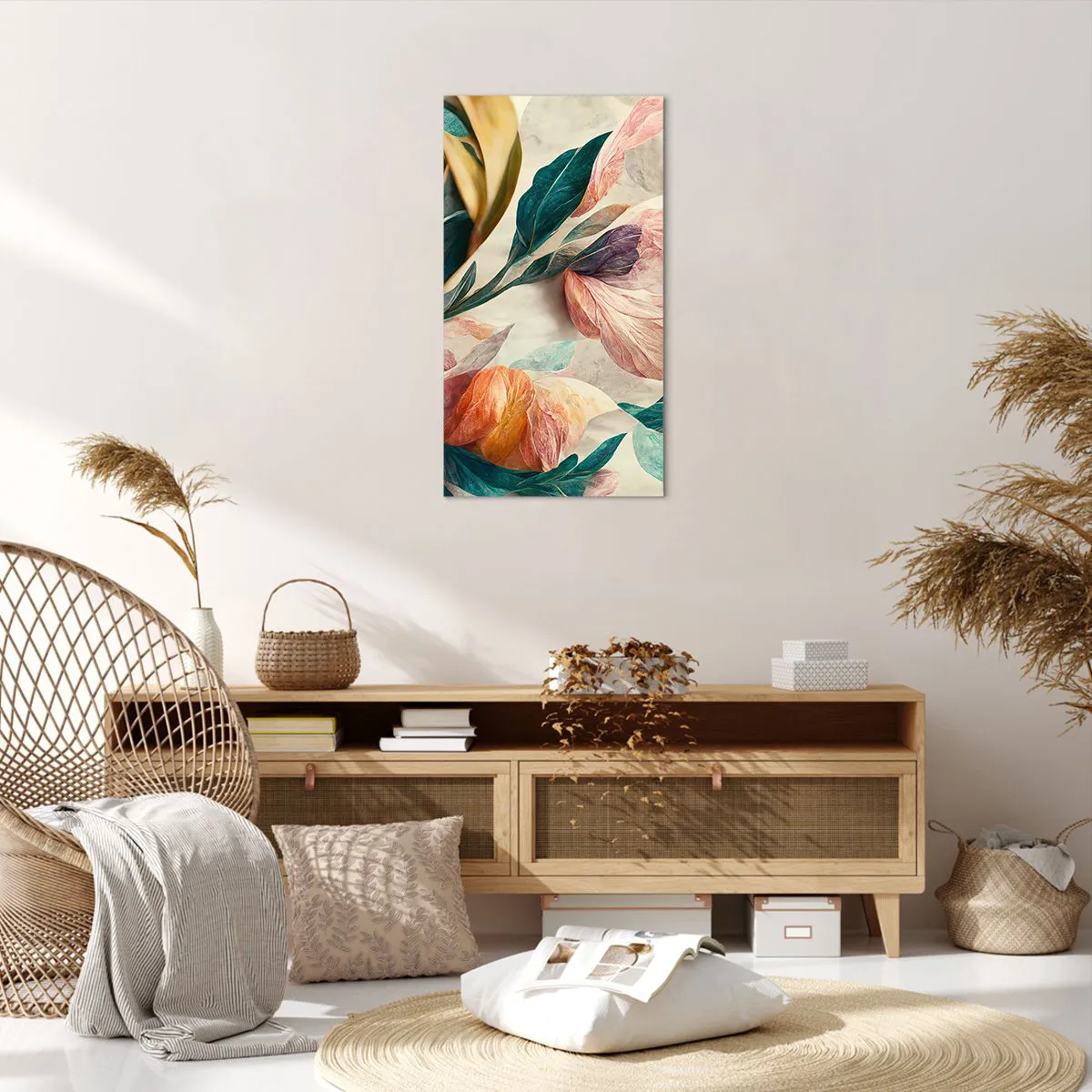 Impression sur toile - Image sur toile - Fleurs des îles du sud - 55x100 cm