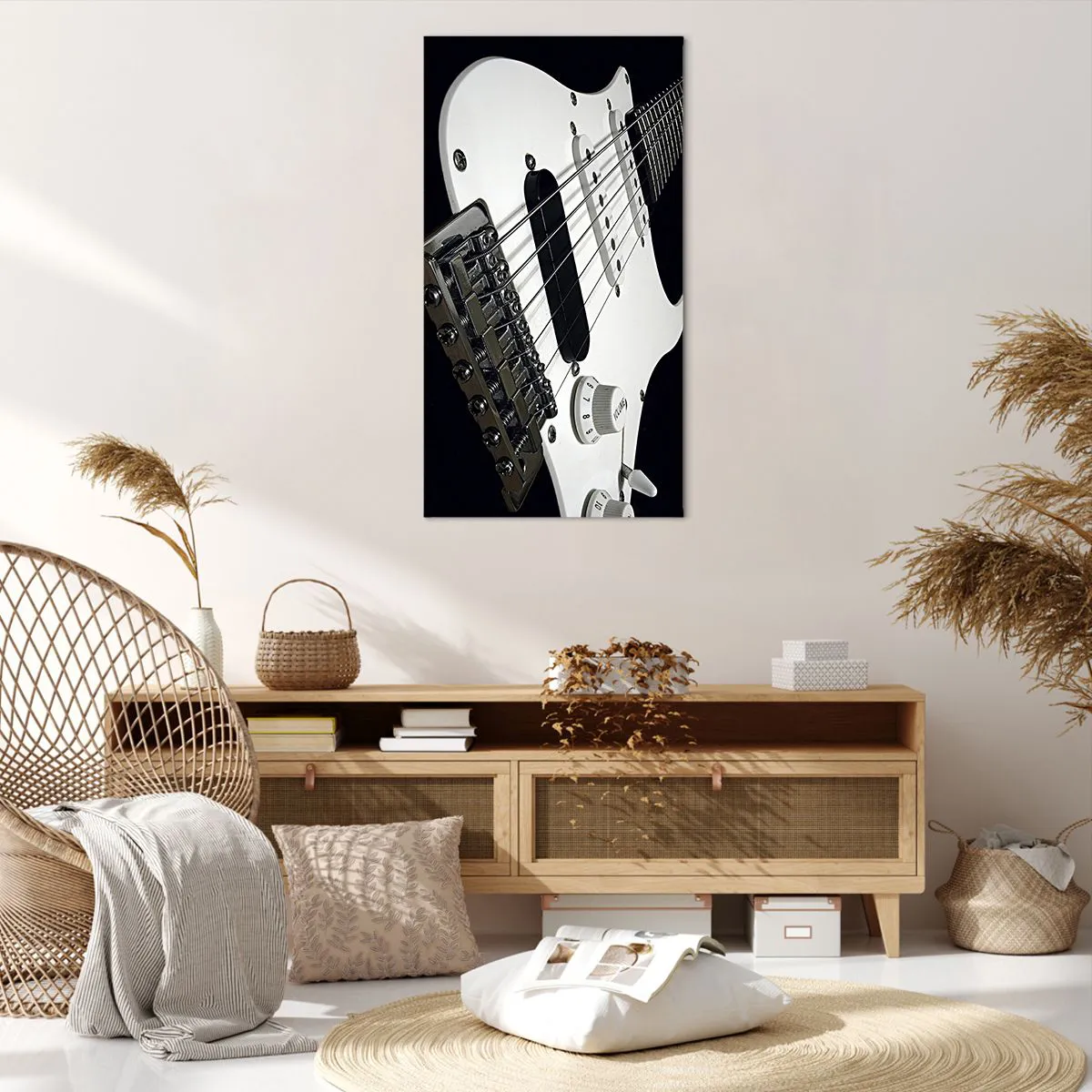Impression sur toile - Image sur toile - Son caché en blanc - 65x120 cm