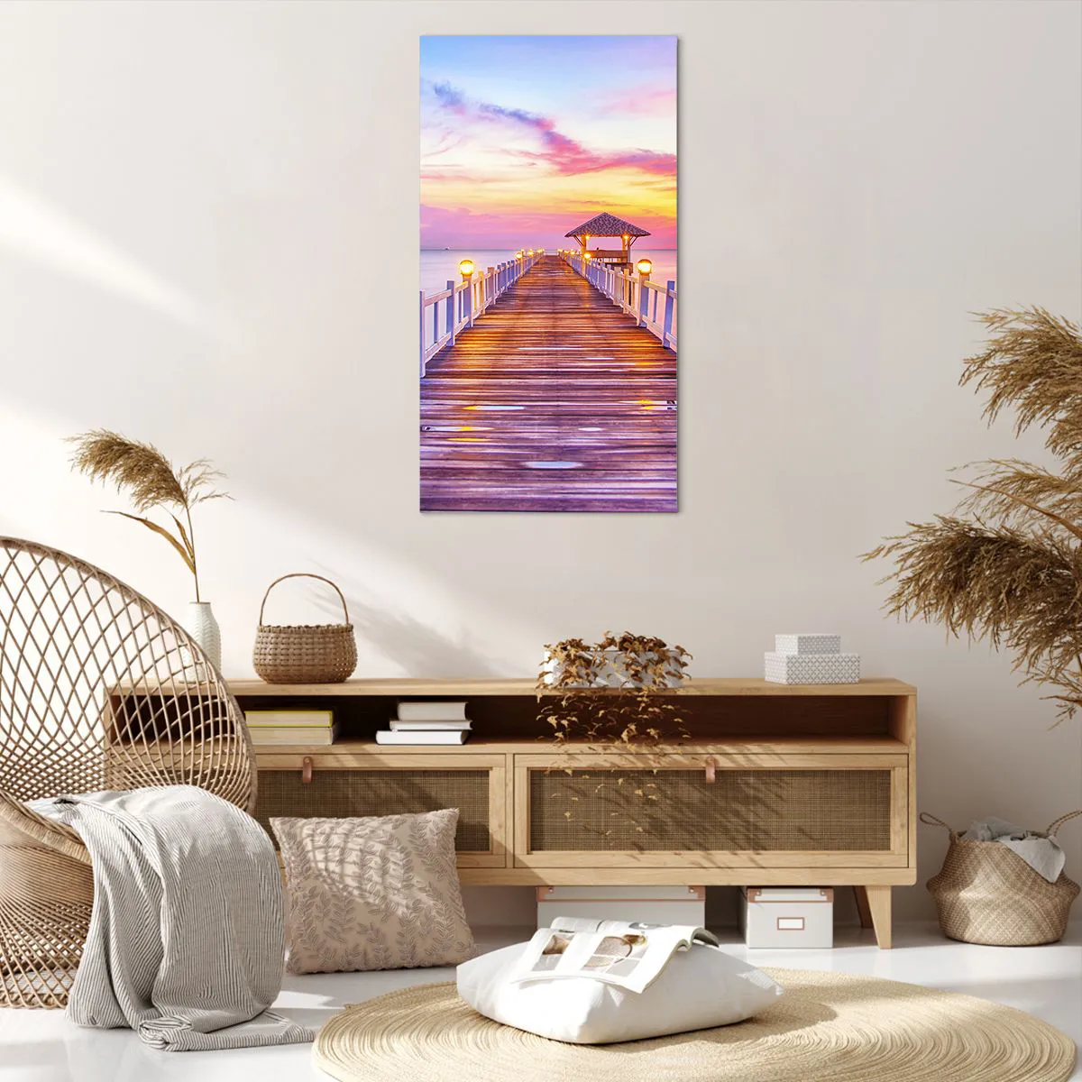 Canvas picture - Lilac and Gold Silence of an Evening - 65x120 cm