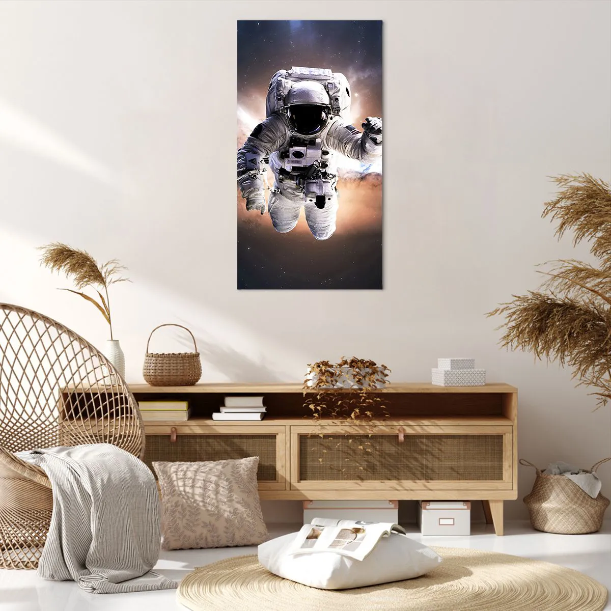 Impression sur toile - Image sur toile - Salutations de l'espace - 65x120 cm