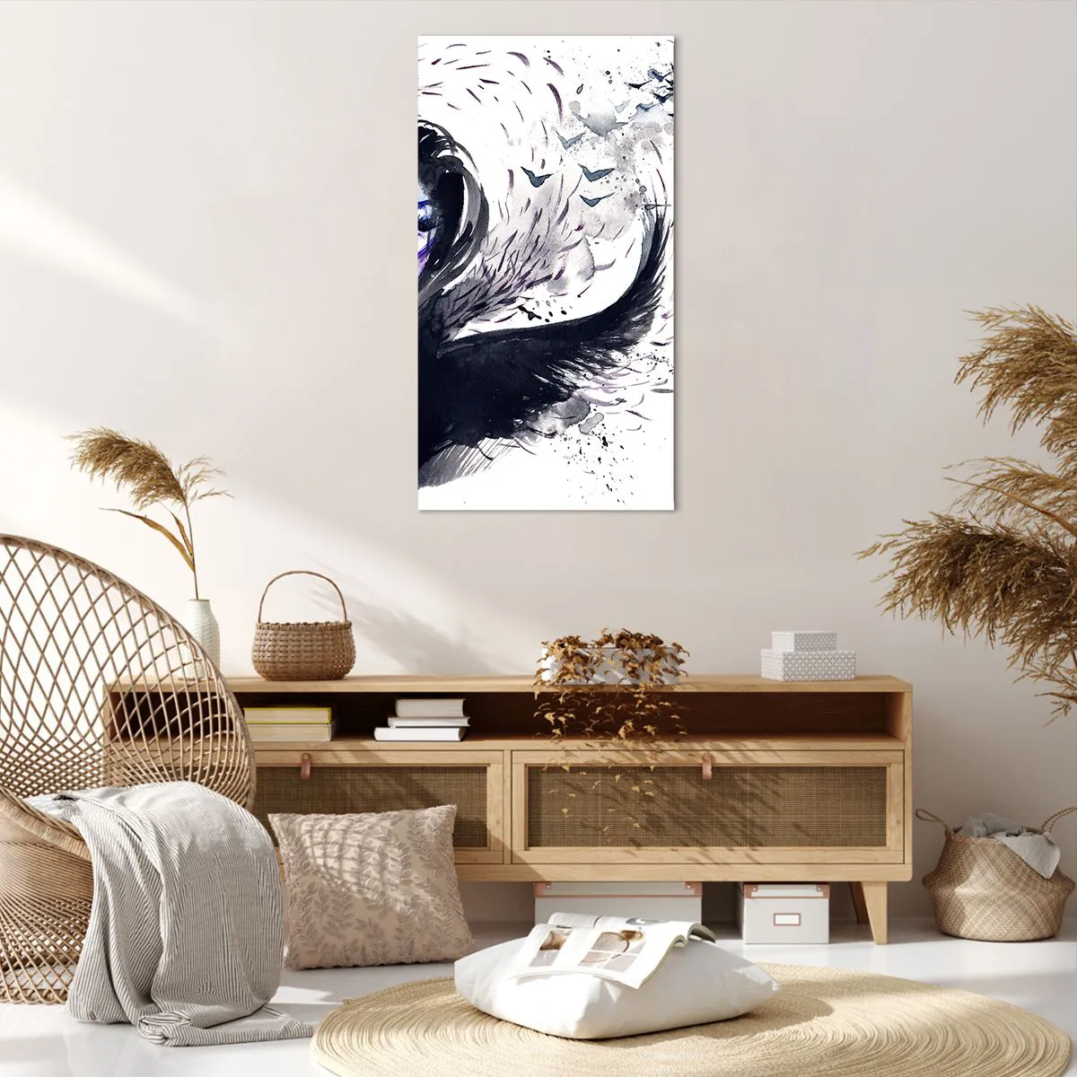 Lærredstryk - Billede på lærred - Dæmonisk og smuk - 65x120 cm