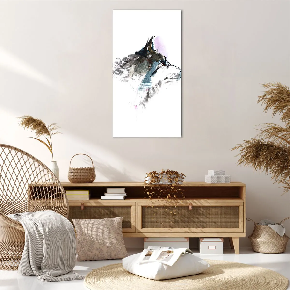 Canvas picture - Here Comes a Wolf - 65x120 cm