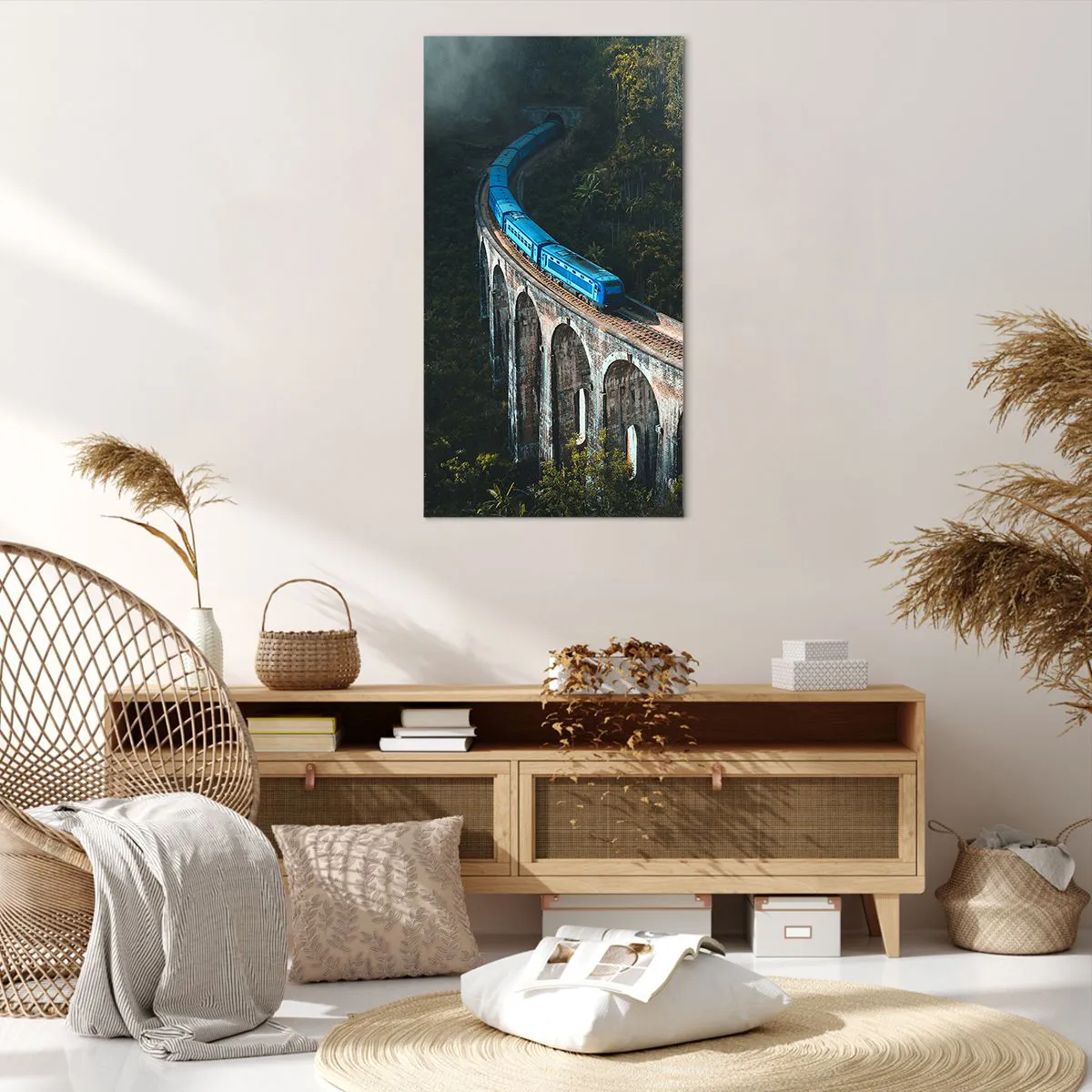 Impression sur toile - Image sur toile - Train nature - 65x120 cm