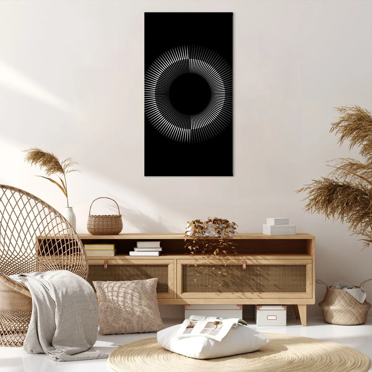 Impression sur toile - Image sur toile - Soleil noir - 65x120 cm