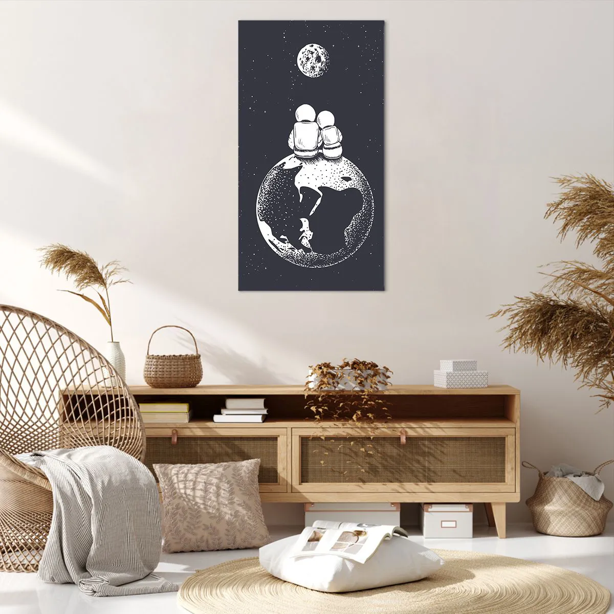 Canvas picture - Cosmic Love Story - 65x120 cm
