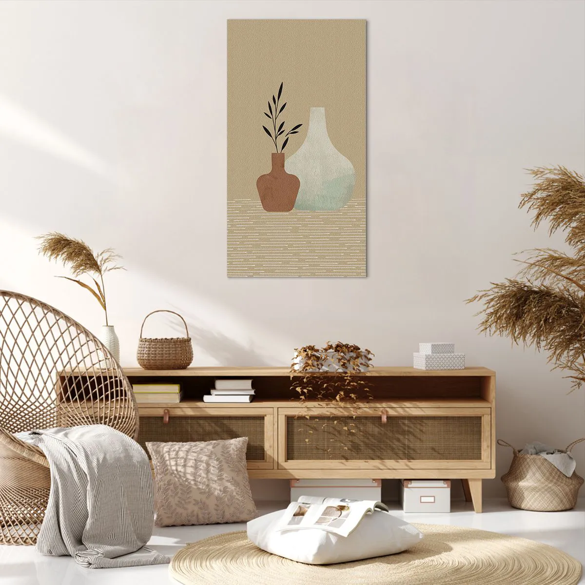 Bild auf Leinwand - Leinwandbild - Vase und ihre Idee - 65x120 cm