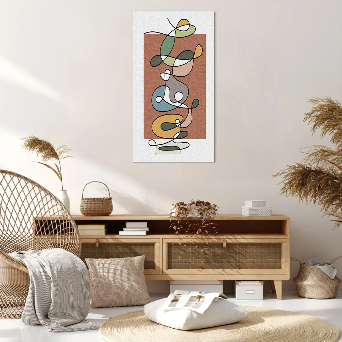 Impression sur toile - Image sur toile - Abstraction : danse colorée - 65x120 cm