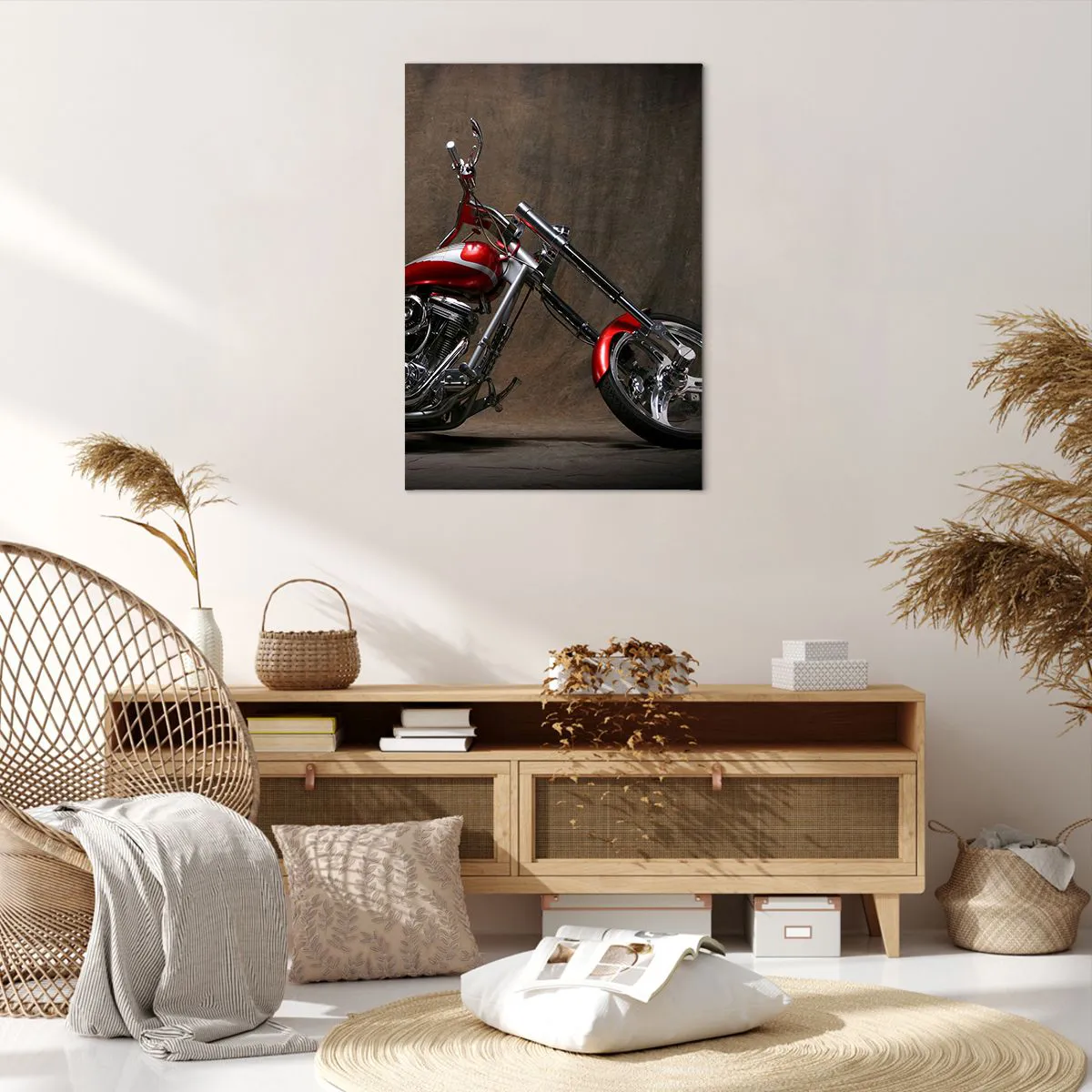 Obraz na plátne - Červeno-strieborná krása - 70x100 cm