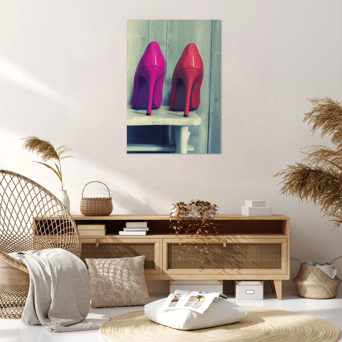 Lærredstryk - Billede på lærred - Gå på en regnbue - 70x100 cm